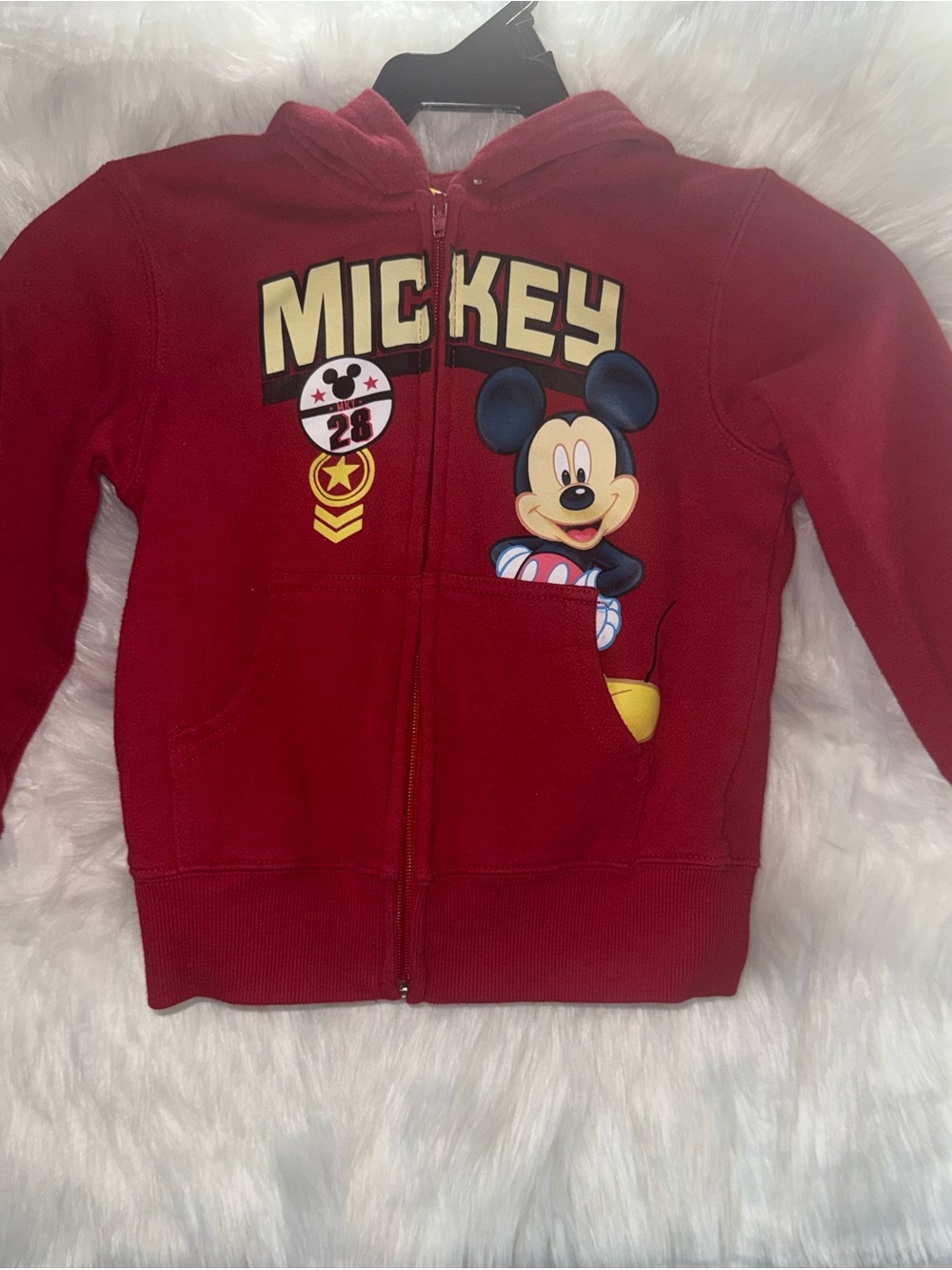 Disney Red Mickey Mouse Zip Hoodie for Kids